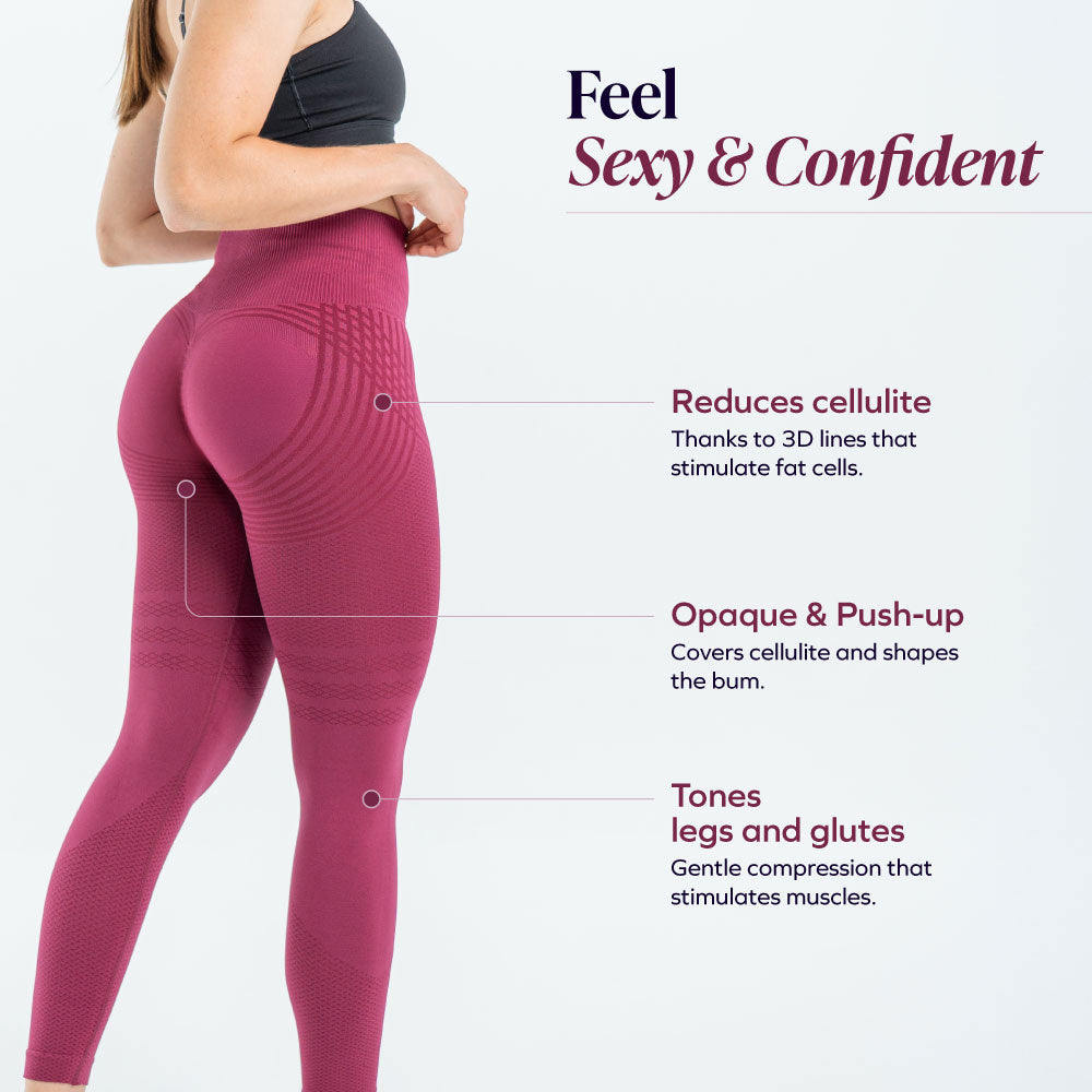 3D Leggings | Wijnrood