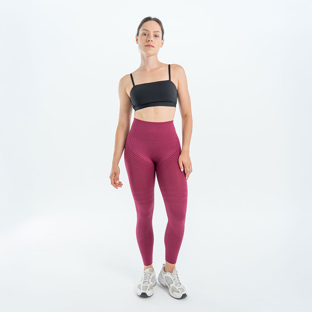 3D Leggings | Wijnrood